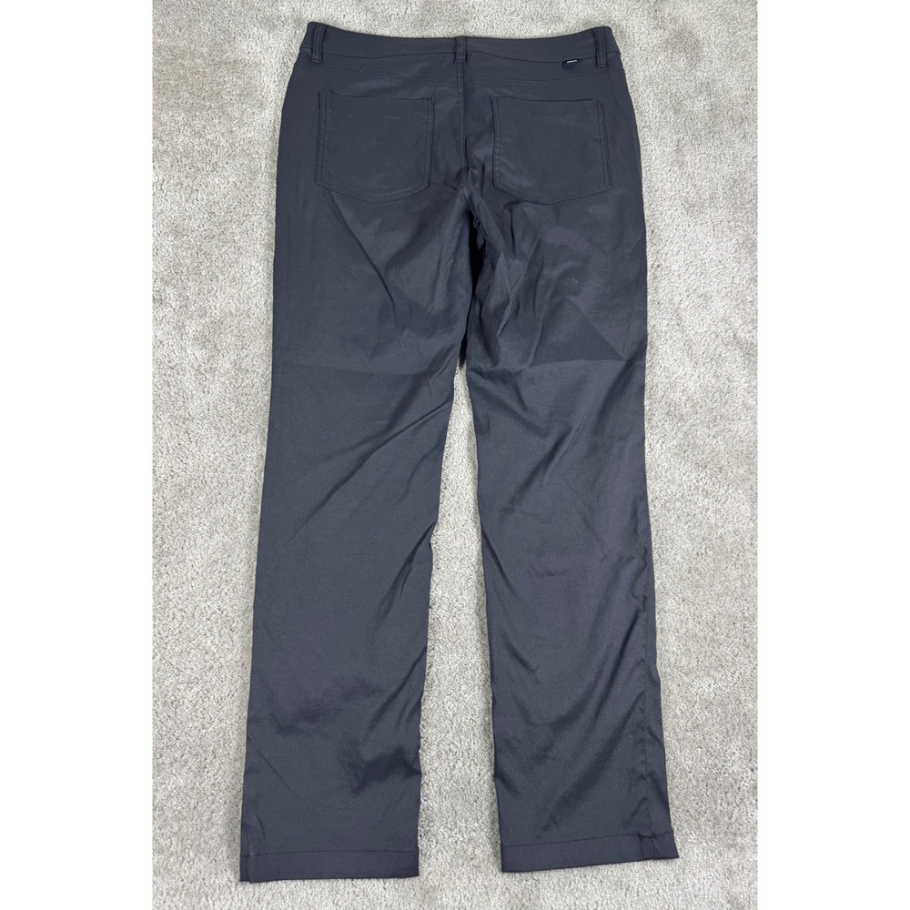 Prana Halle Straight Pants Black Recycled Nylon Mid Rise Standard 12/32 Outdoor - Picture 2 of 7